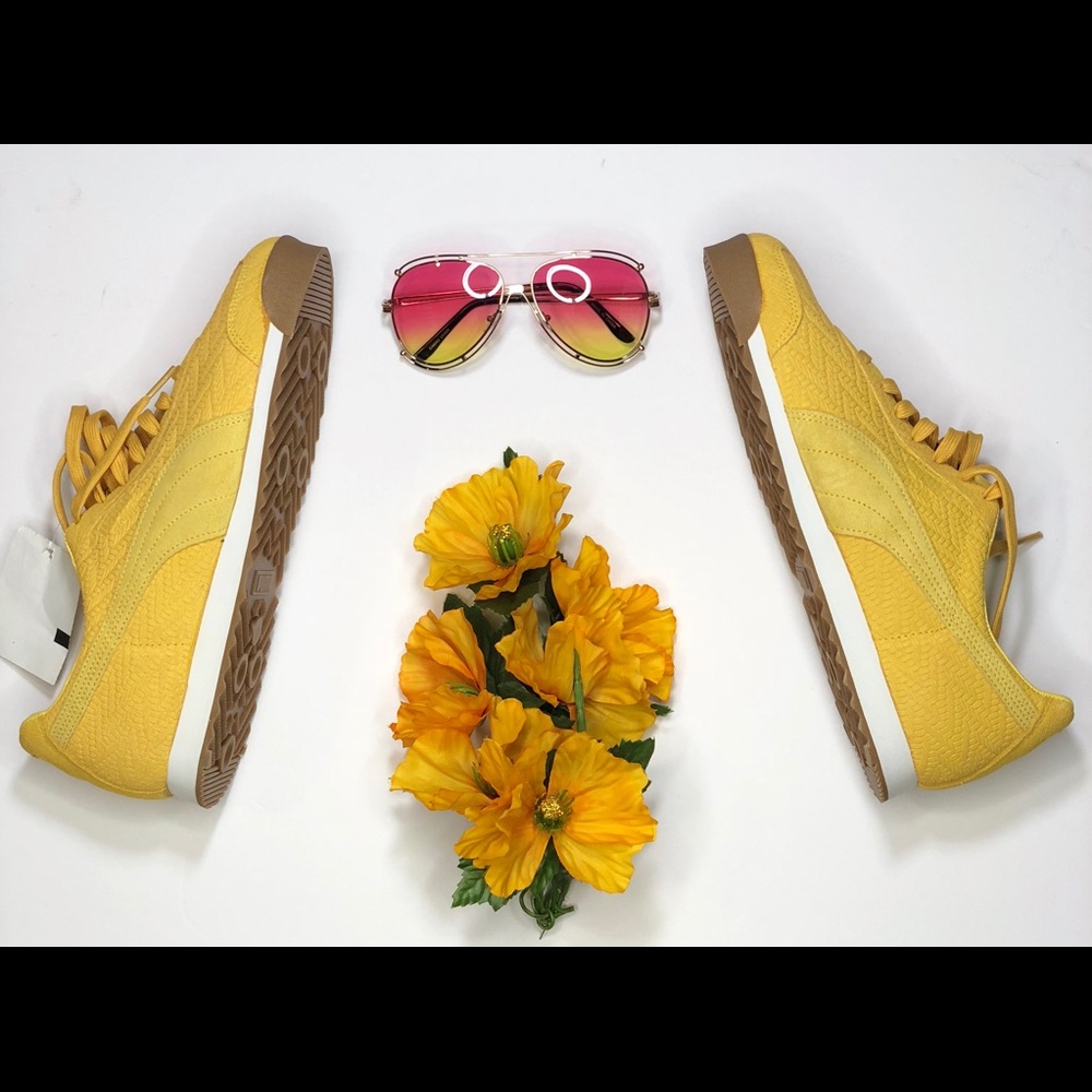 Puma Roma Embossed Snapdragon Sneakers in Mustard